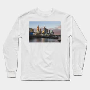 Melbourne Skyline from Southbank, Melbourne Australia. Long Sleeve T-Shirt